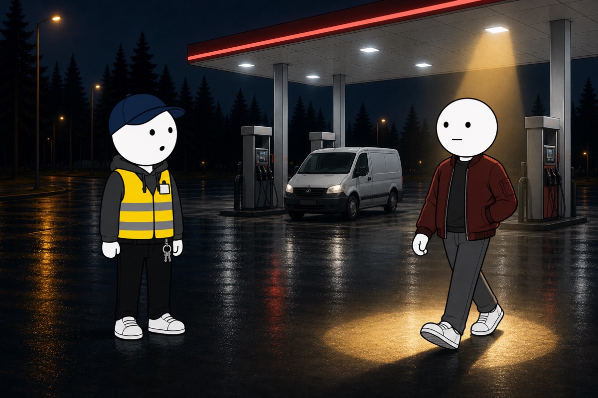 Un nouveau personnage entre dans la lumière, à la station.